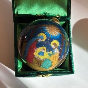 Pier 1 Li Bien Vibrant Nativity Glass Ornament